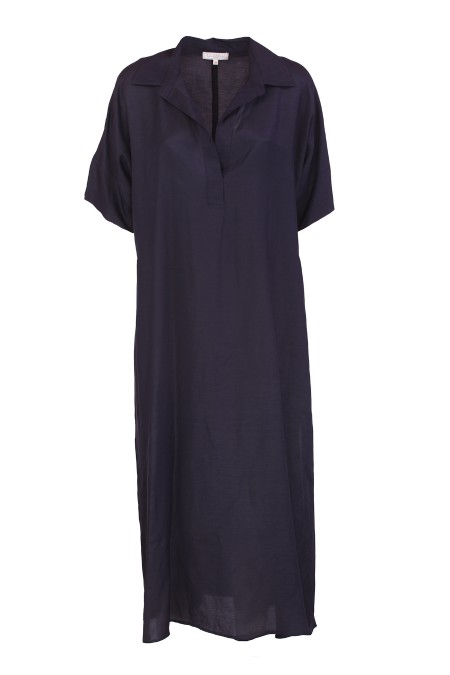 Shop ANTONELLI  Dress: Antonelli "Nemo" linen blend dress
Collar.
Short sleeves.
Composition: 67% viscose, 33% linen
Made in Italy.. NEMO L6579 922-812